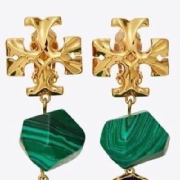 Sold out Roxanne semiprecious stone double drop statement earrings - Picture 3 of 5